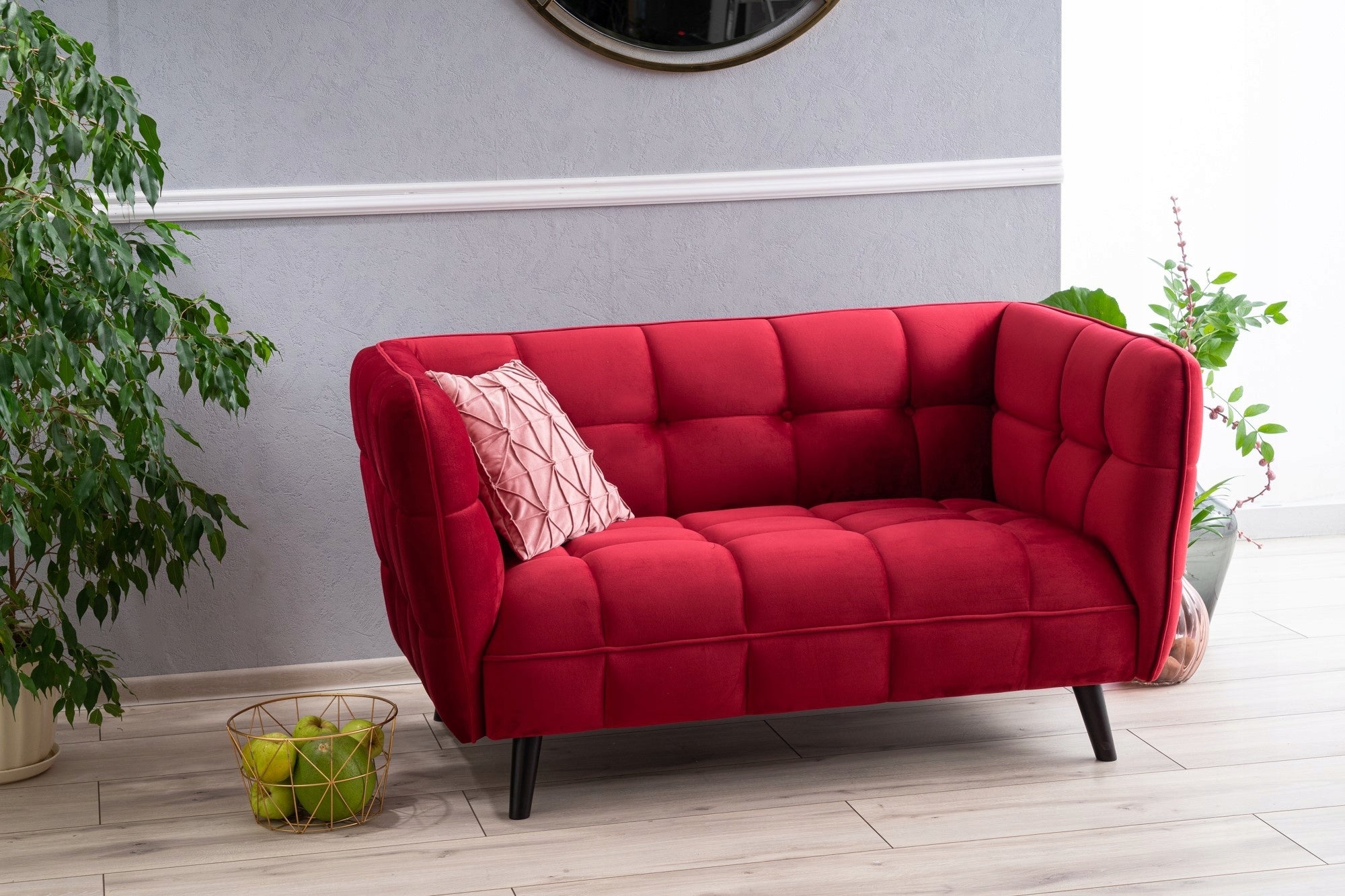 Zweisitzer-Samtsofa Signal Meble Castello 2, beige 