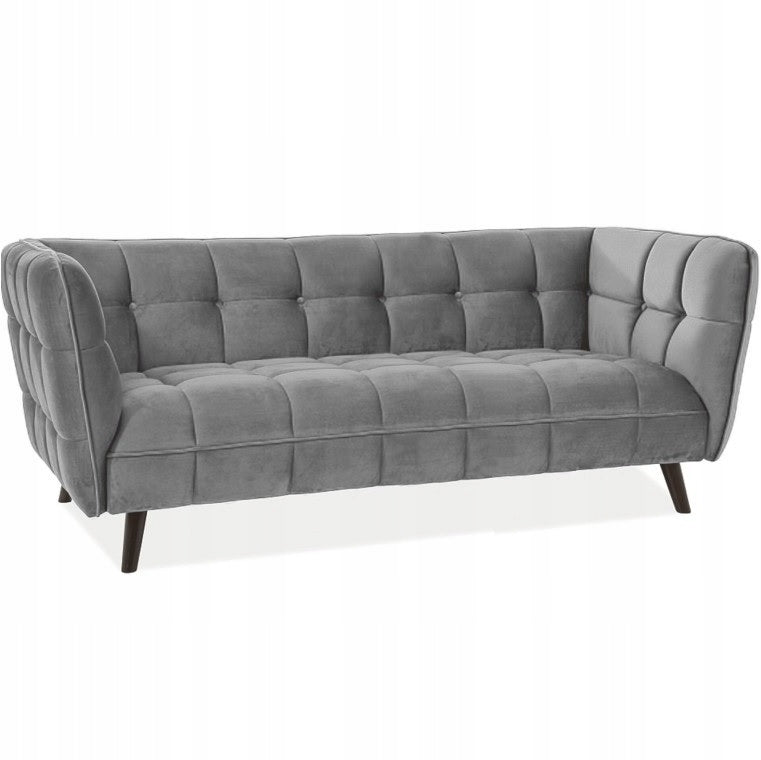 Dreisitzer-Samtsofa Signal Meble Castello 3, grau 