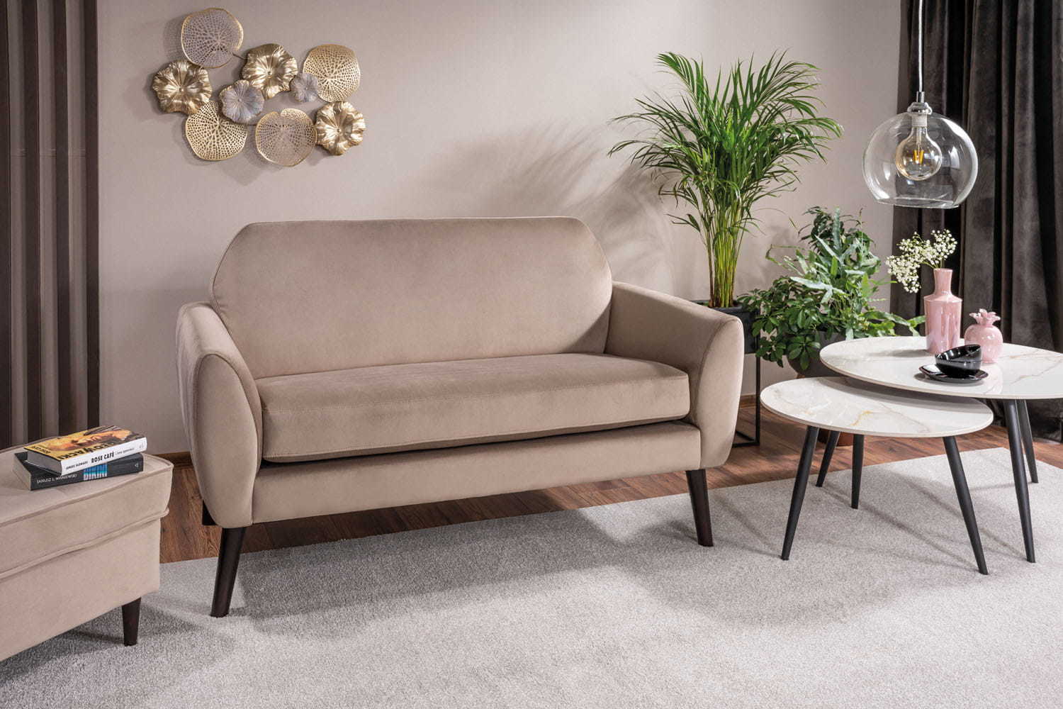 Sofa Signal Mena Samt, beige 