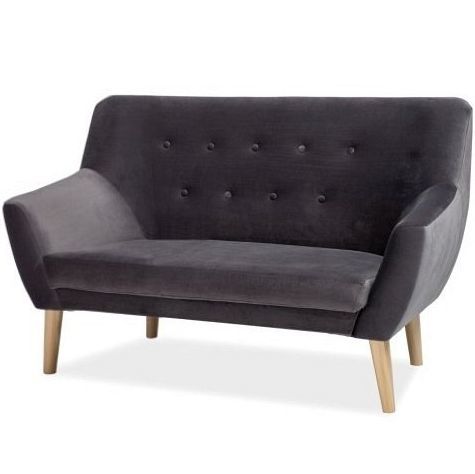 Sofa Signal Meble Nordic 2 Samt, grau 