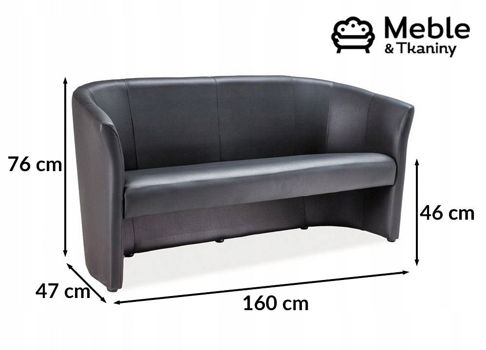 Weiche Bank Signal Meble Tm-3, schwarz 