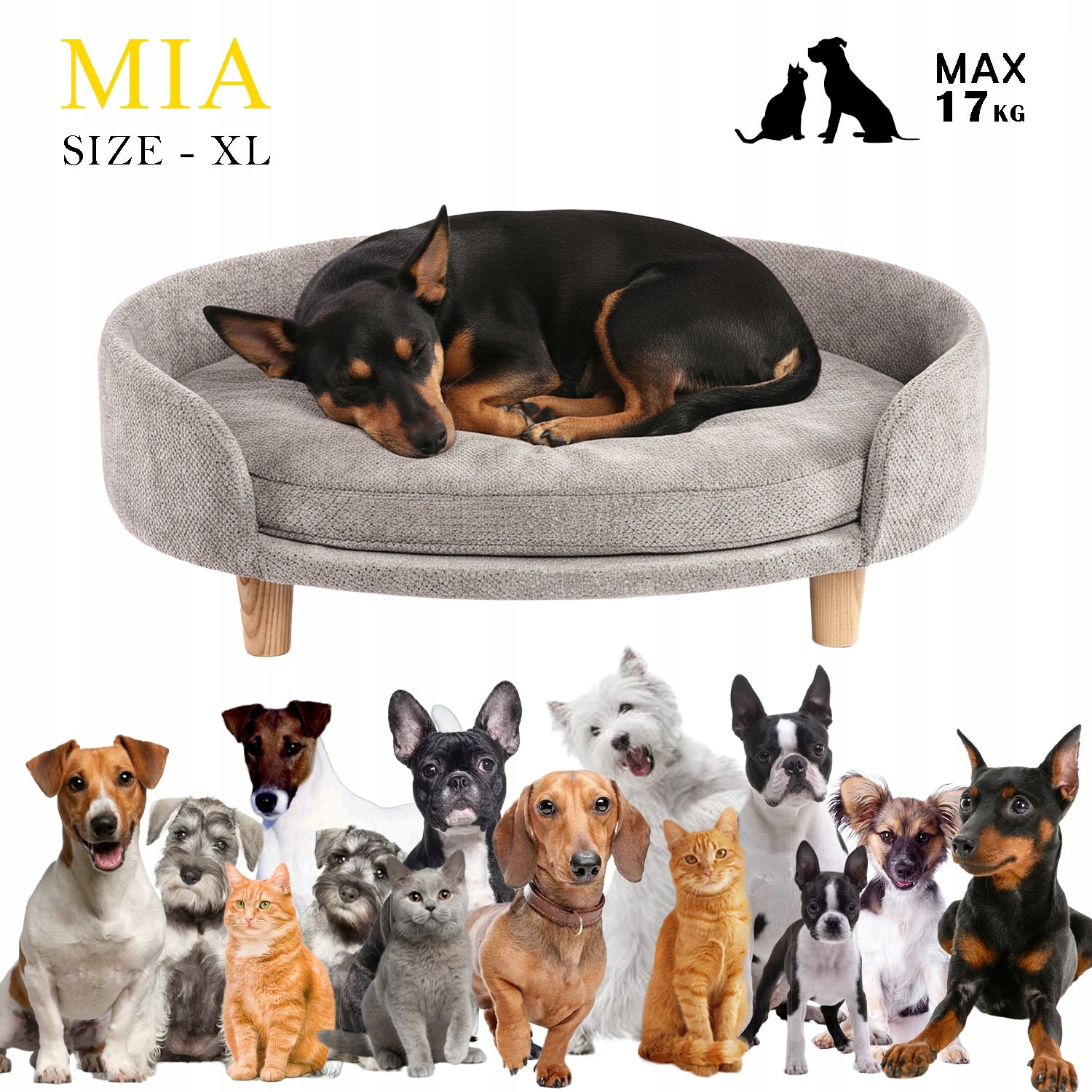 Sofa for Dog and Cat Playpen Comfort for Medium Animals Bed XL 65x55 Manufacturer code Legowisko dla psa kota sofa leżanka posłanie