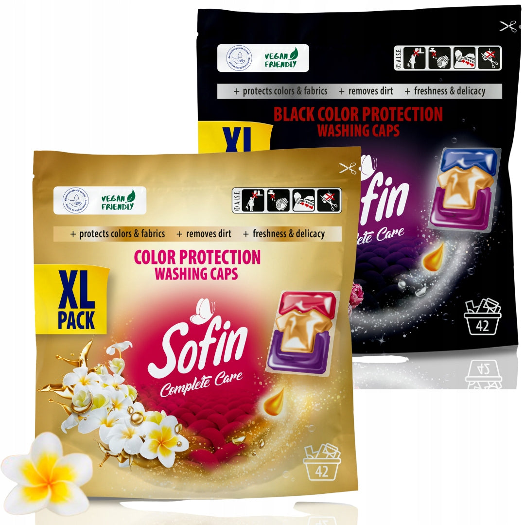 Sofin Dark Black and Color Washing Capsules Color Protection XL 84pcs
