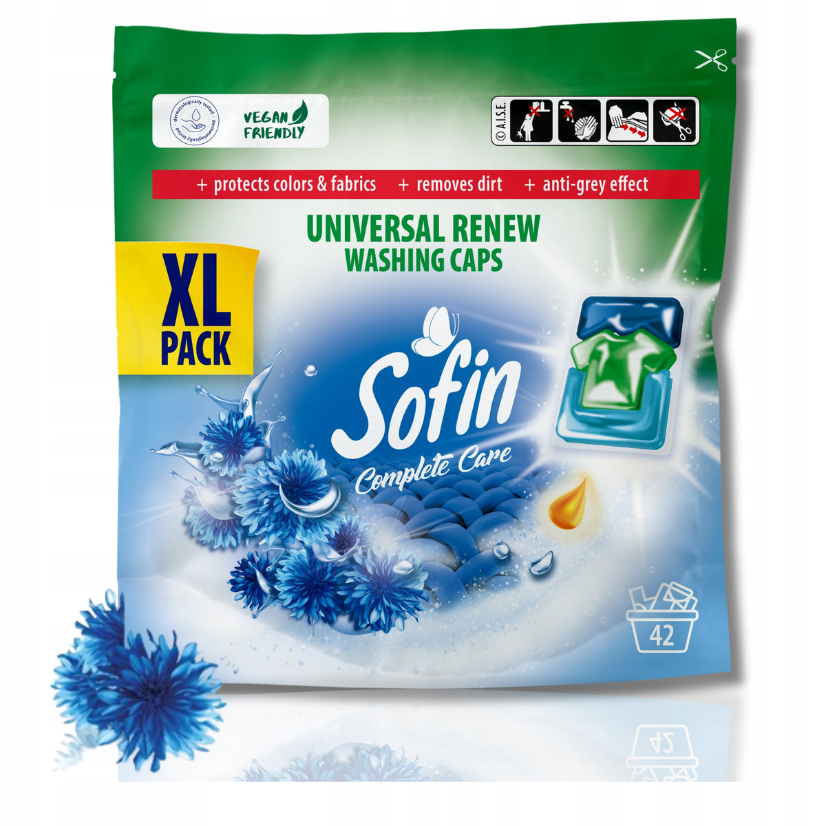 Sofin White and Light Washing Capsules Vegan Color Protection XL 42pcs