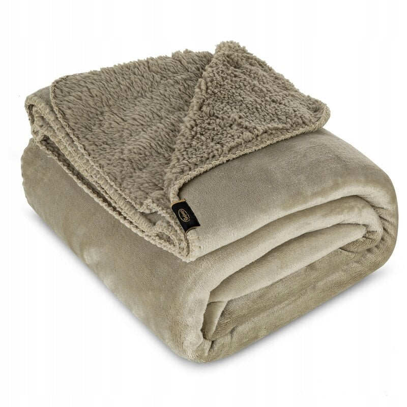 Soft BLANKET throw for armchair PLED double-sided TEDY 70x160cm beige EAN (GTIN) 5903571464071