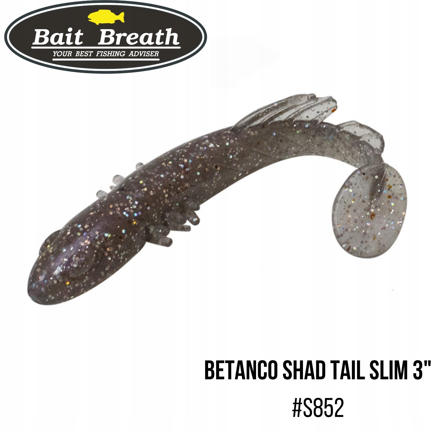 Soft Bait Bait Breath BeTanCo Shad Tail SLIM 3" S852 Ezo Chika (8pcs)