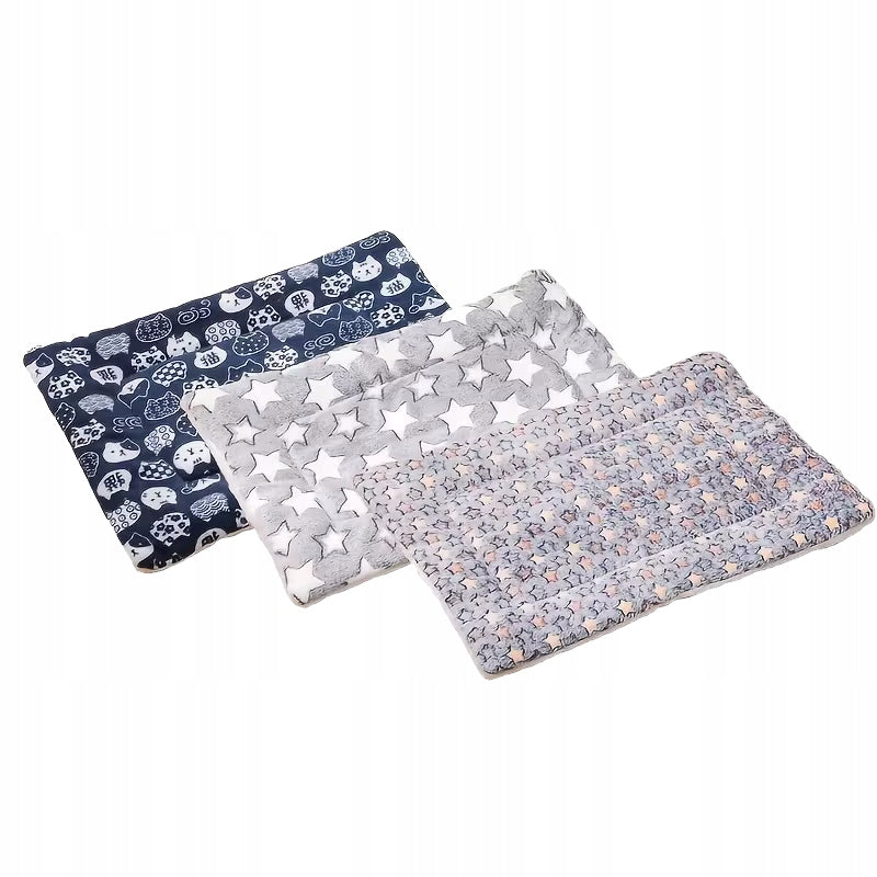 Soft Bed Mat for Small Animals Blue-Grey Set of 3