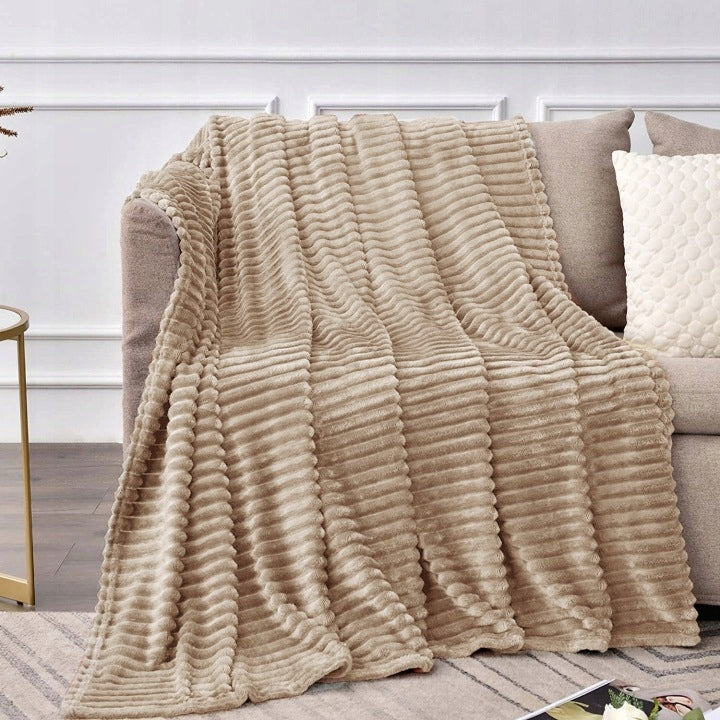 Soft Blanket Embossed Belts Walnut Bedspread 200x220 Brand Flying