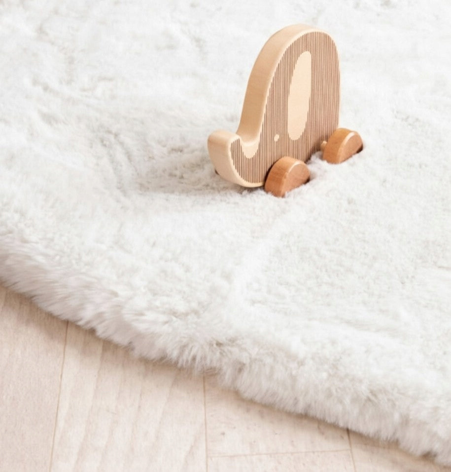 Soft Carpet NON-SLIP faux fur 120x160cm WHITE Kind furry