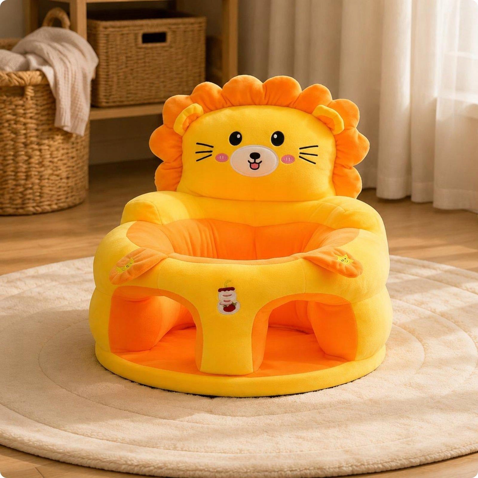 Soft Children Support Seat with High Backrest Plush Infant Chair Baby Lion