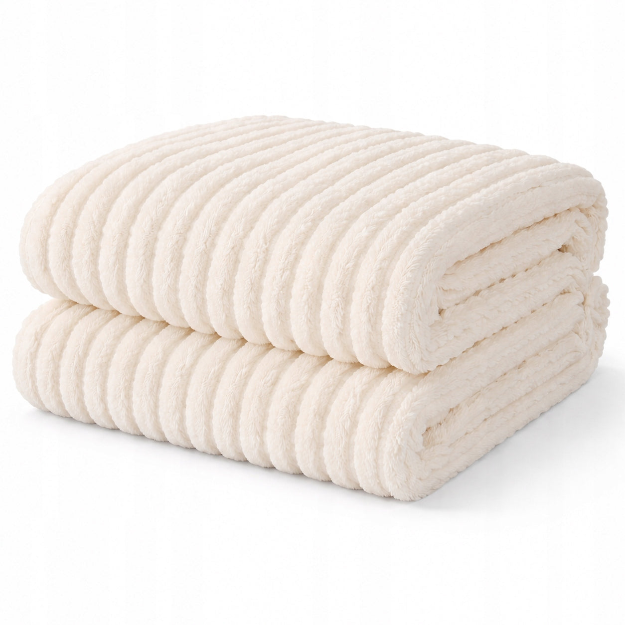 Soft Couch Blanket Bed Thin Summer 160x200 STRIPED STRIPES CREAM WHITE