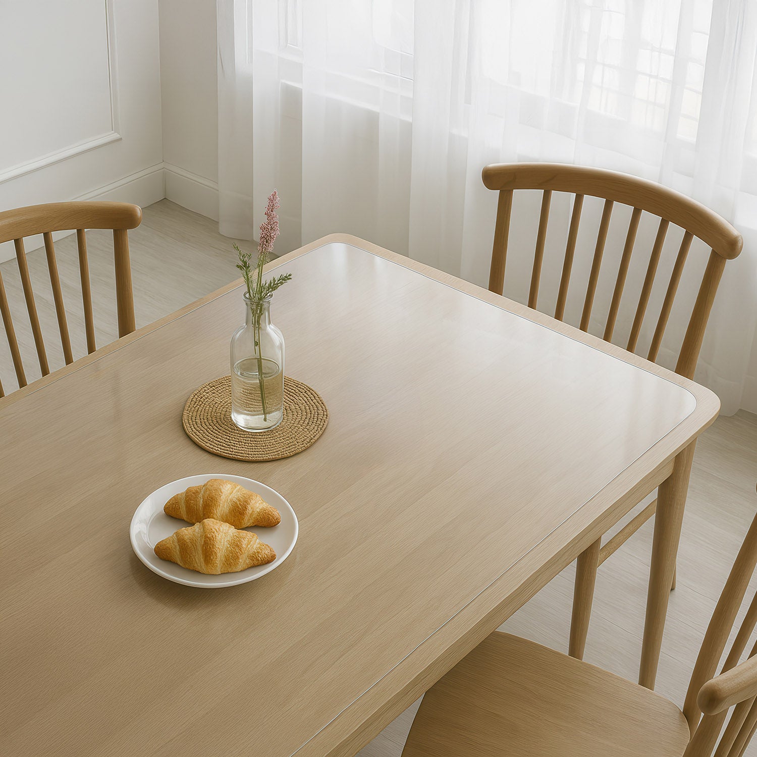 Soft Glass PVC Transparent Protective Mat For Kitchen Table 120x60 cm Brand Tulup