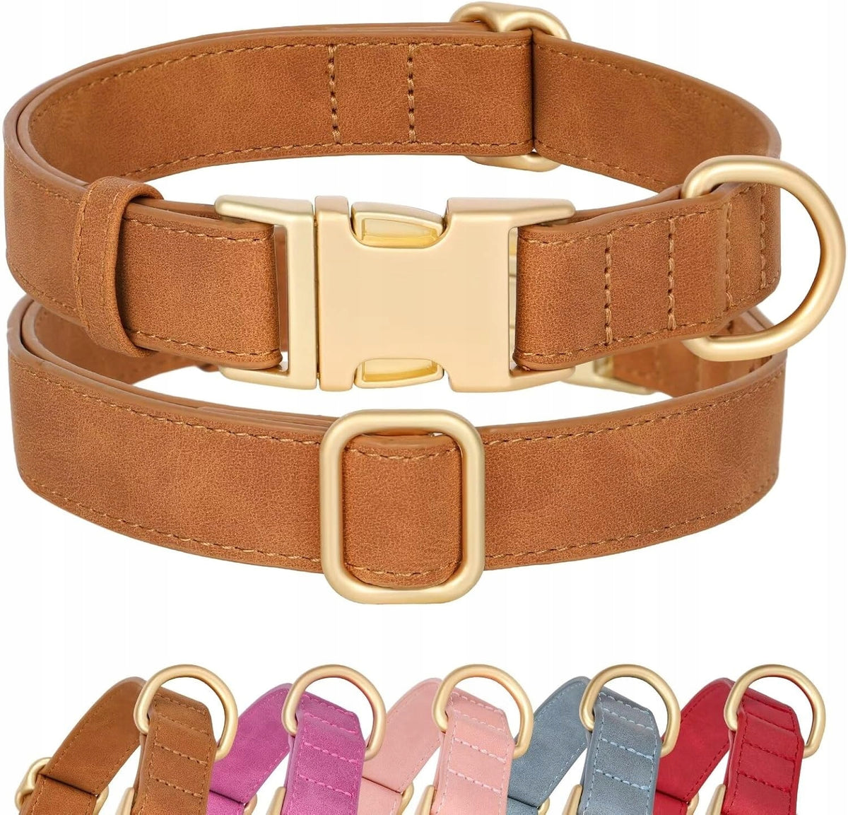 Soft Leather Dog Collar with Quick Fasten Buckle L
