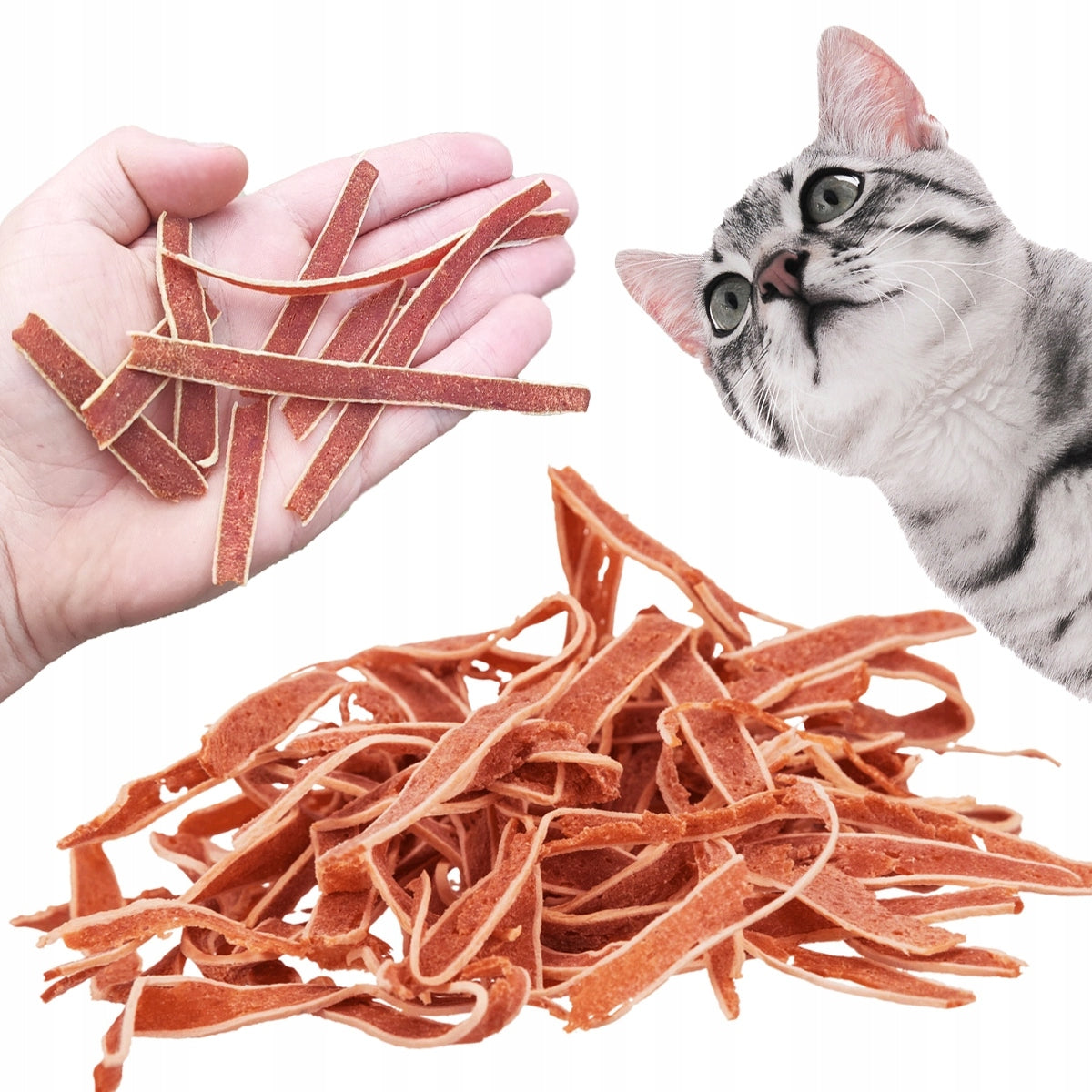 Soft STRAIGHT STRIPS with Duck and Fish Cat Treats 20 g