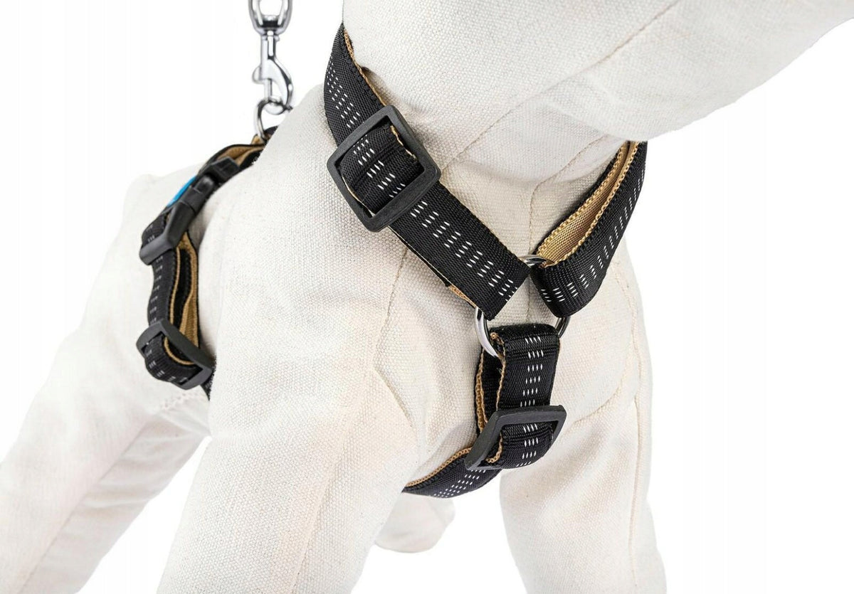 Soft Style S Adjustable Dog Harness Black Reflective Happet