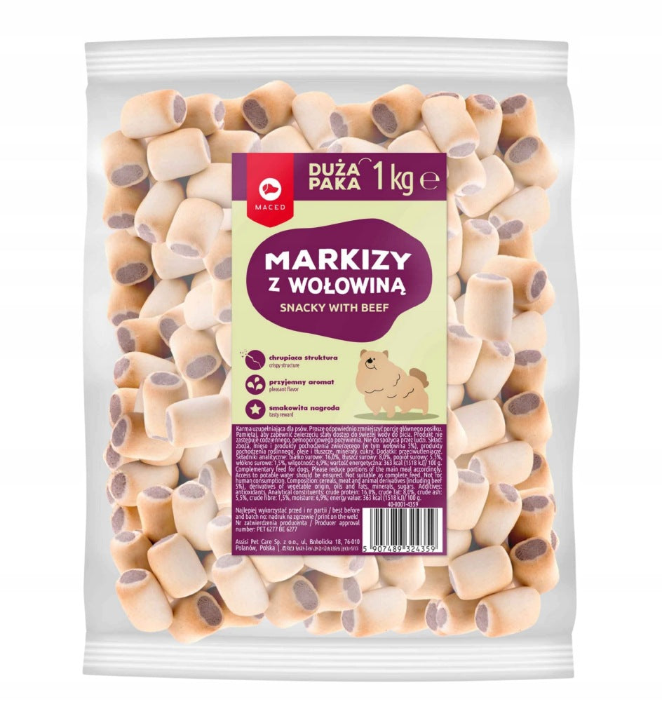 Soft Treats for Dogs Maced Soft Awning Cookies with Beef 1KG