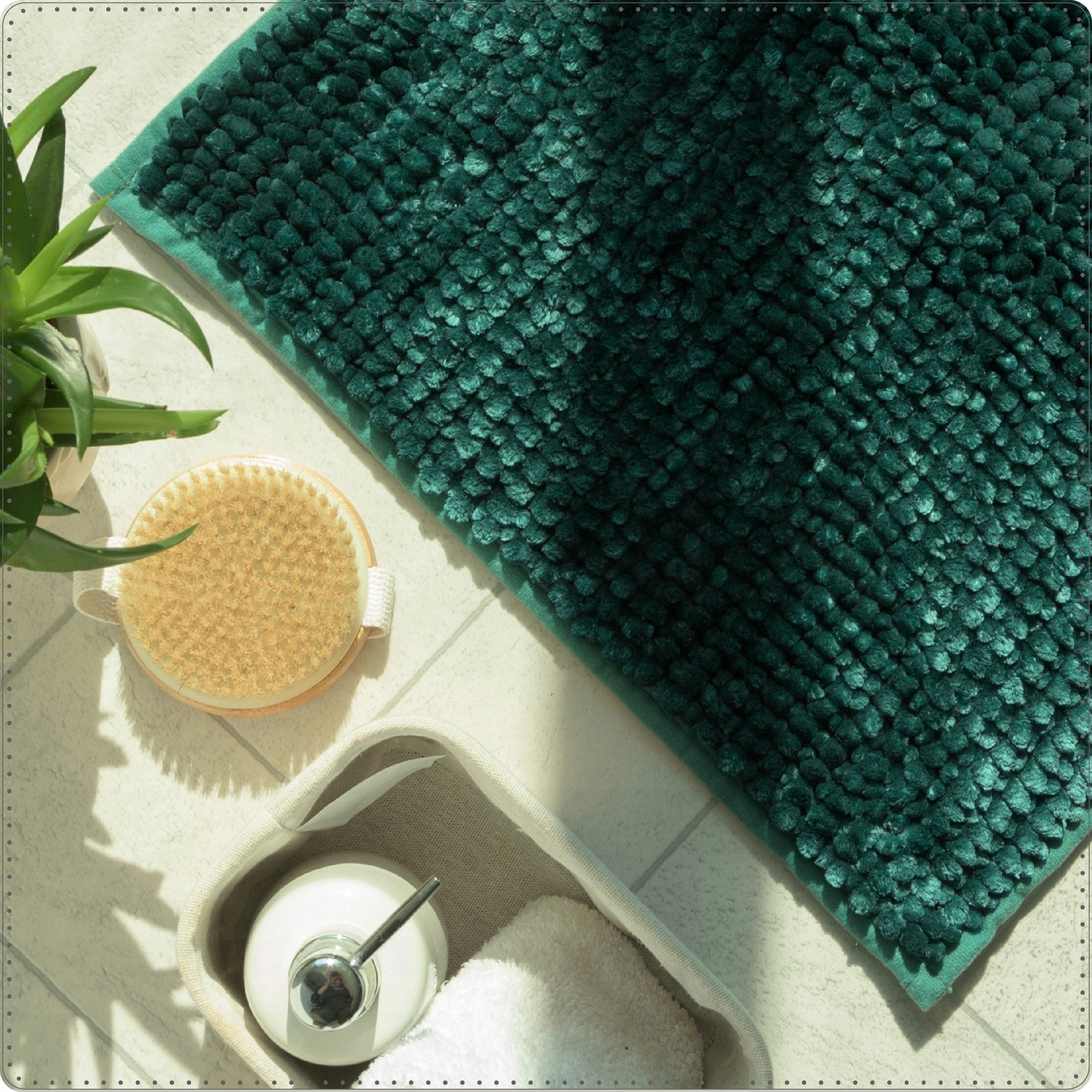 Soft absorbent bathroom mat 40x60 shaggy Product width 40 cm