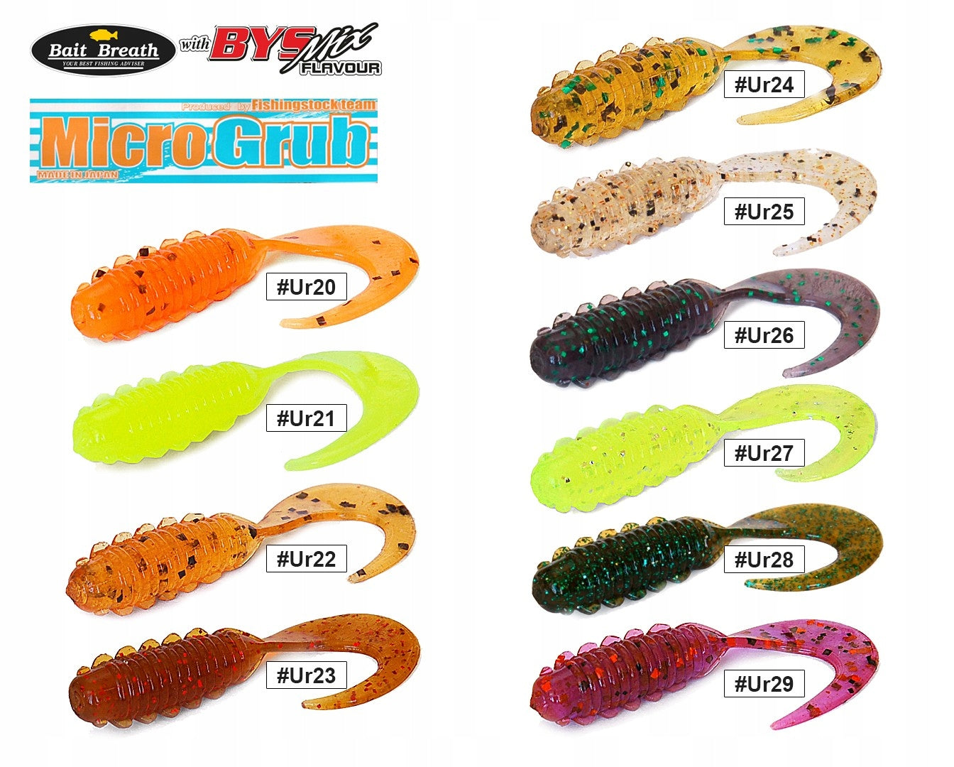 Soft bait Bait Breath Micro Thick 1" #Ur28 Motoroil/green (15 pcs) Packaging status original