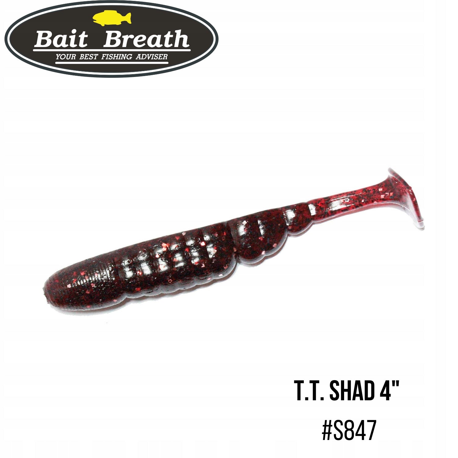 Soft bait Bait Breath T.T.SHAD 4" #S847 Blood Red/Silver (6 pcs)