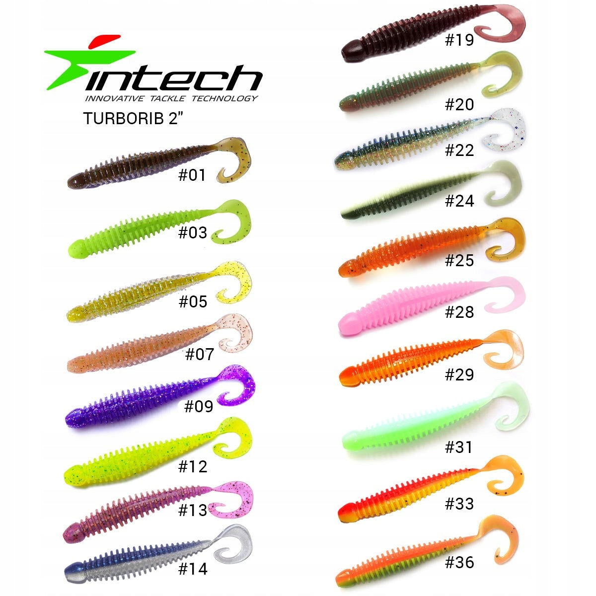 Soft bait Intech Turborib 2" #IN62 (12 pcs) Packaging status original