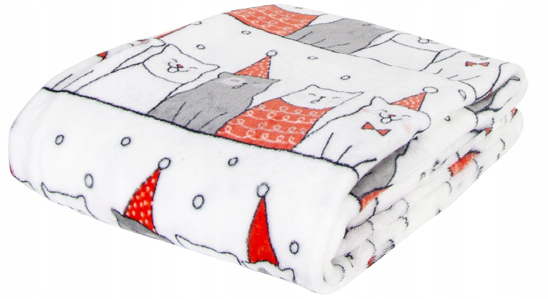 Soft blanket 150x200 cm in kittens / winter cats / winter, Christmas blanket Packaging status original