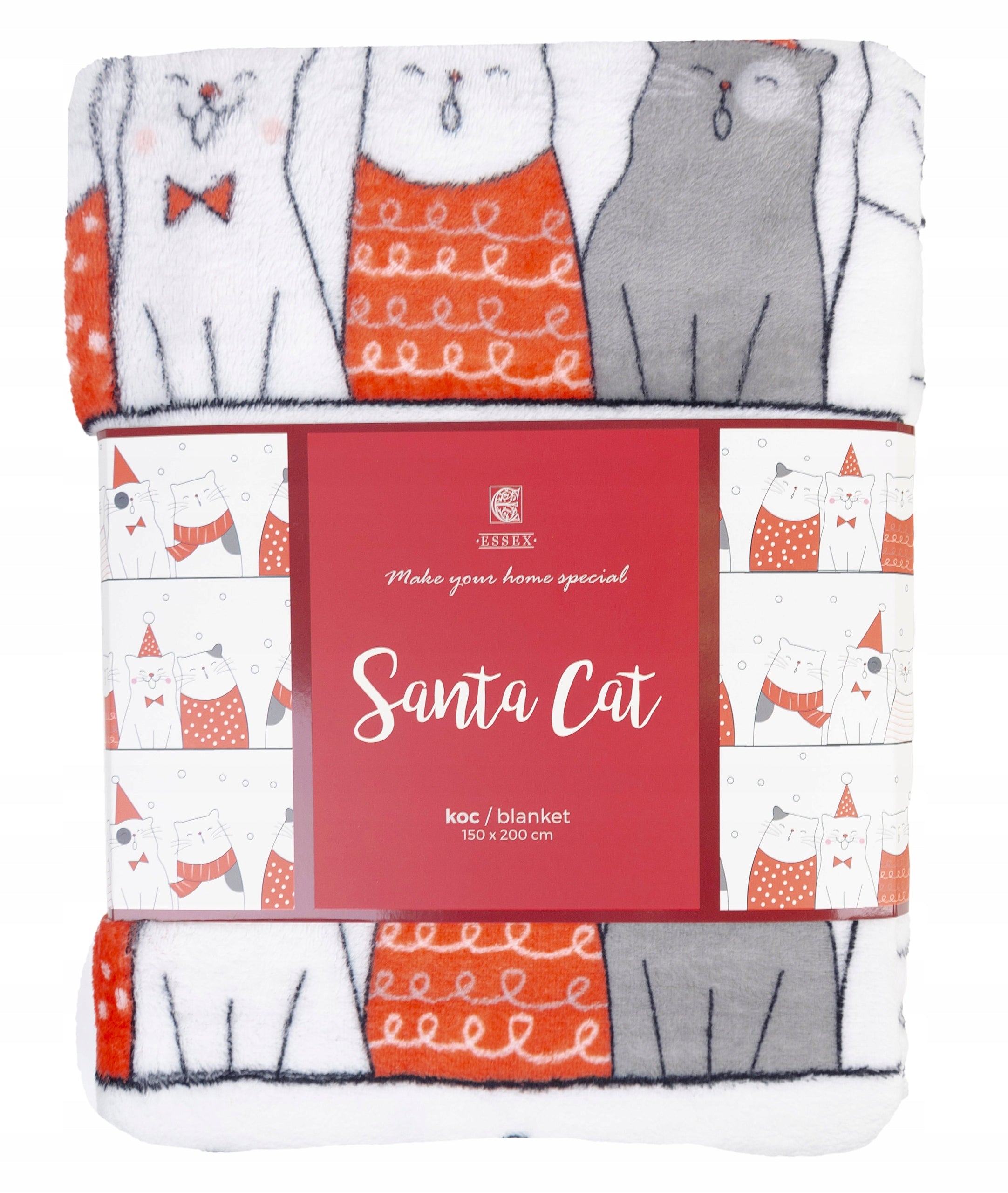Soft blanket 150x200 cm in kittens / winter cats / winter, Christmas blanket