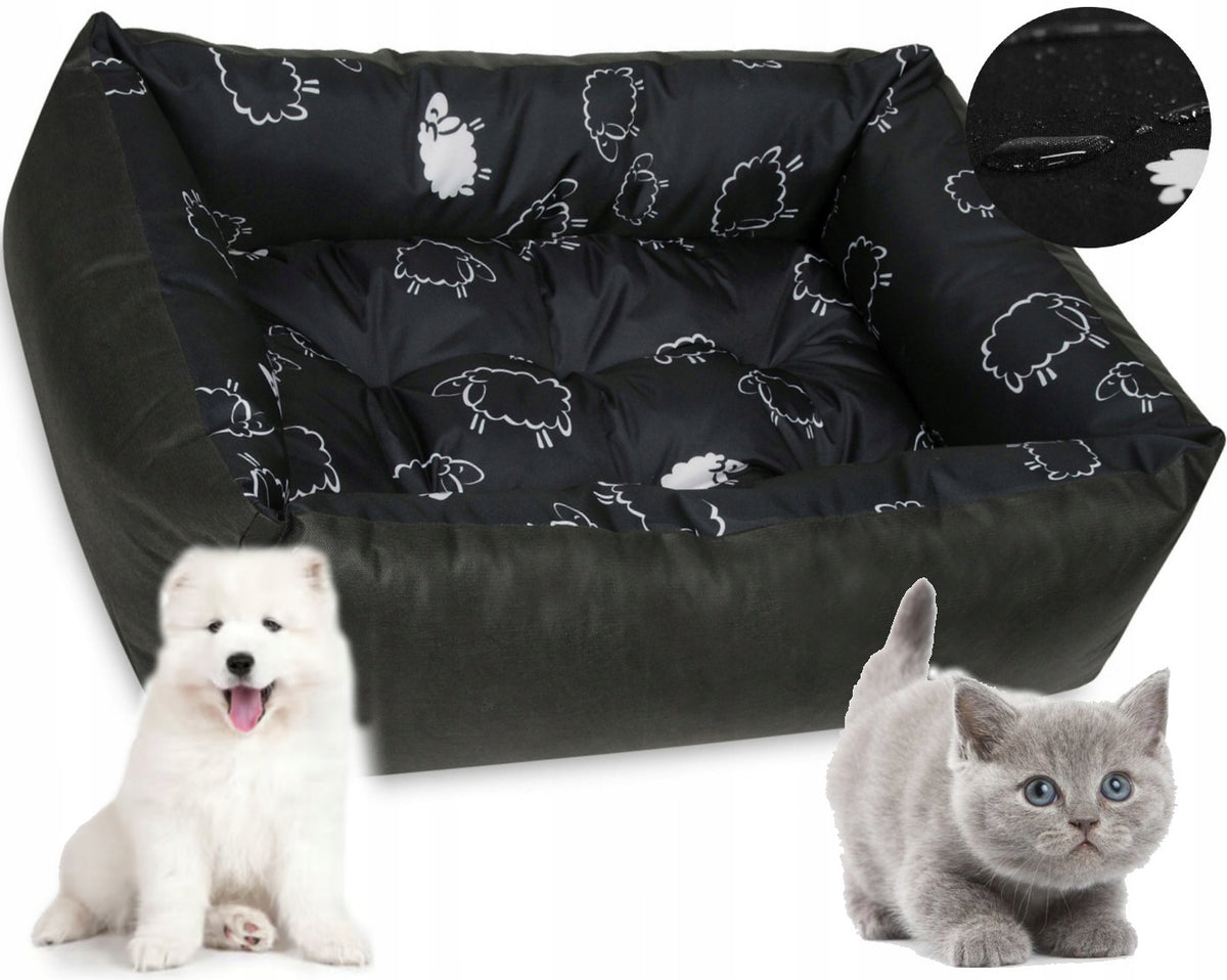 Soft cat dog bed 70x55 sheep black