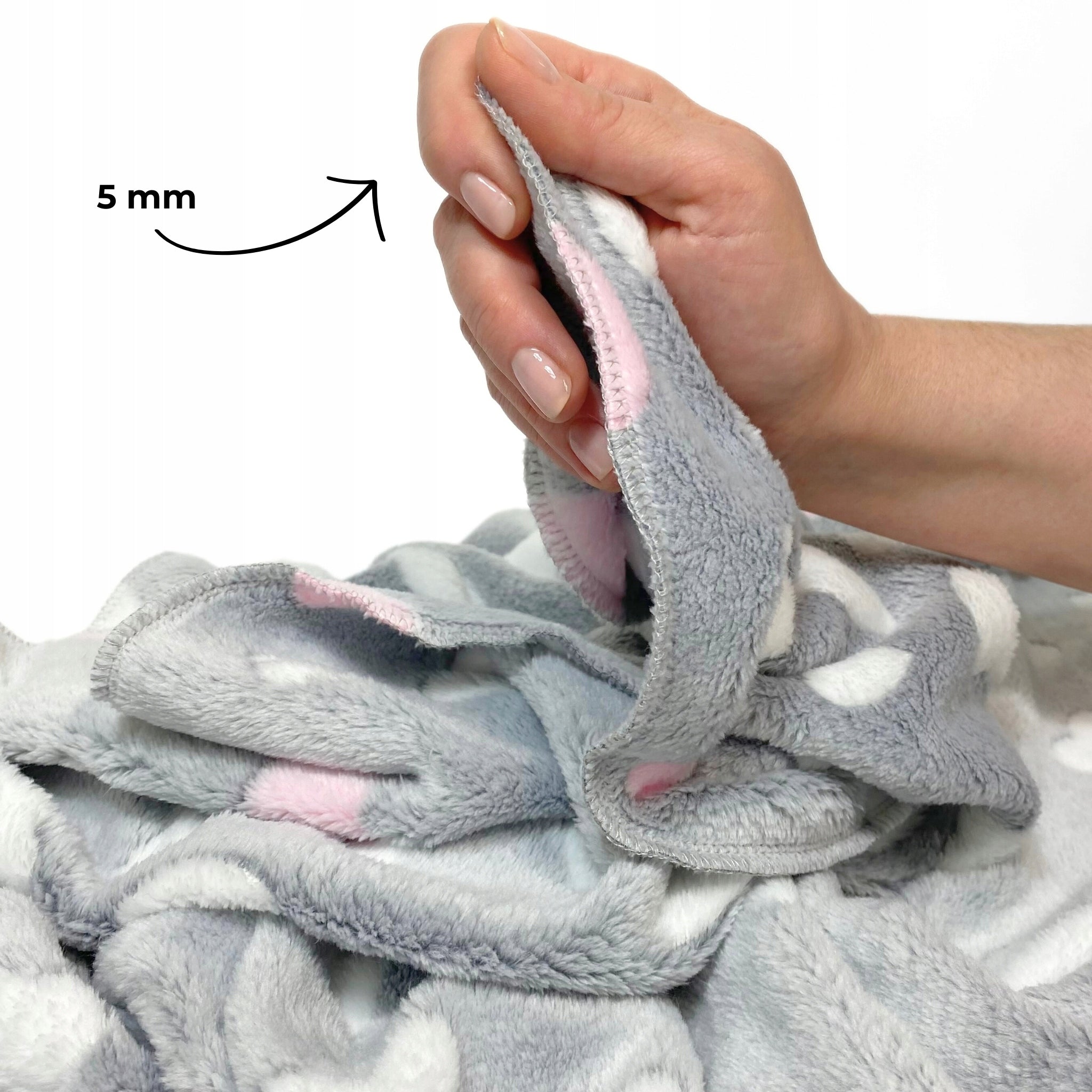 Soft cat dog blanket for bed DOTTY plush grey paws 40x60 Product width 40 cm