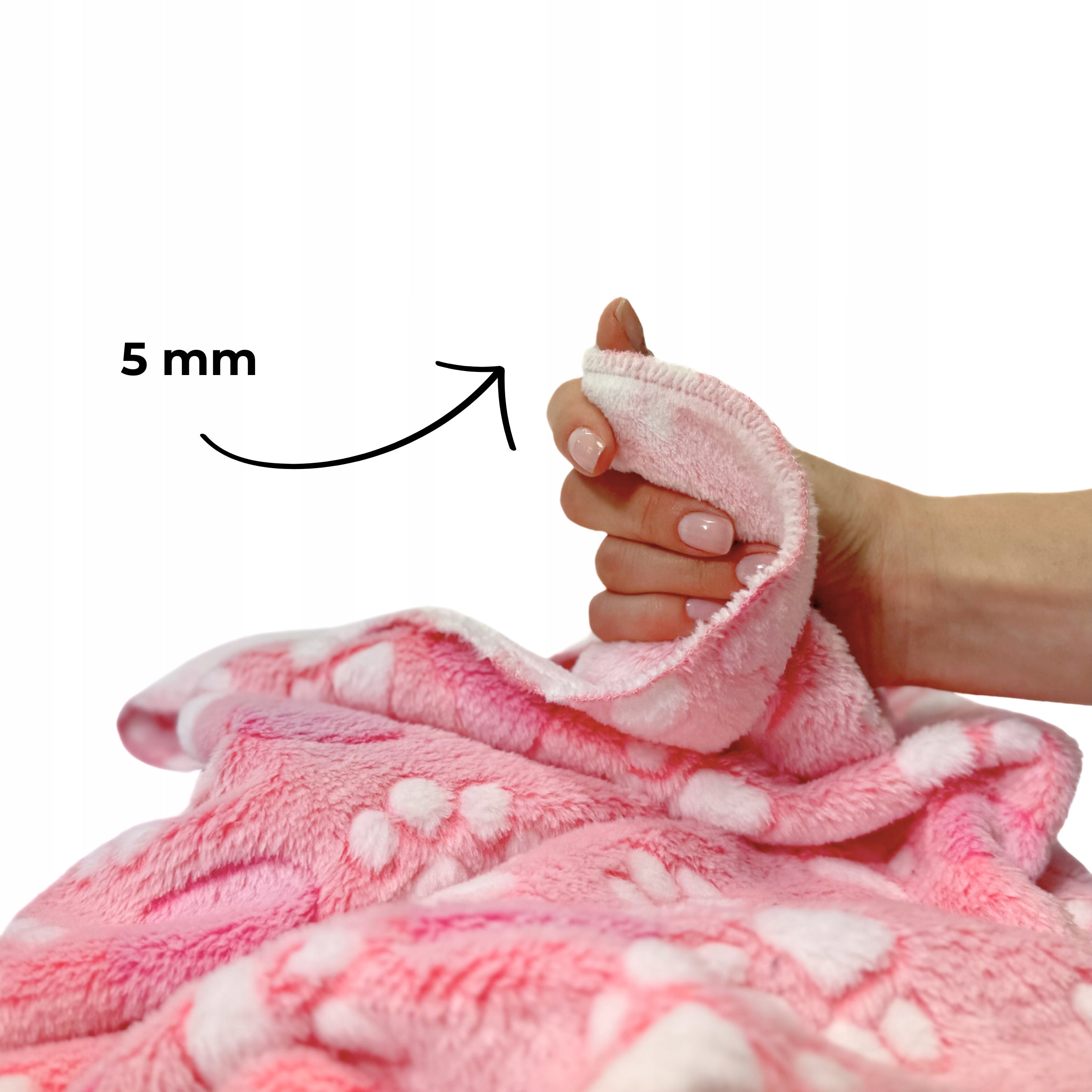 Soft cat dog blanket for bed DOTTY plush pink hearts 60x40 Length 60 cm