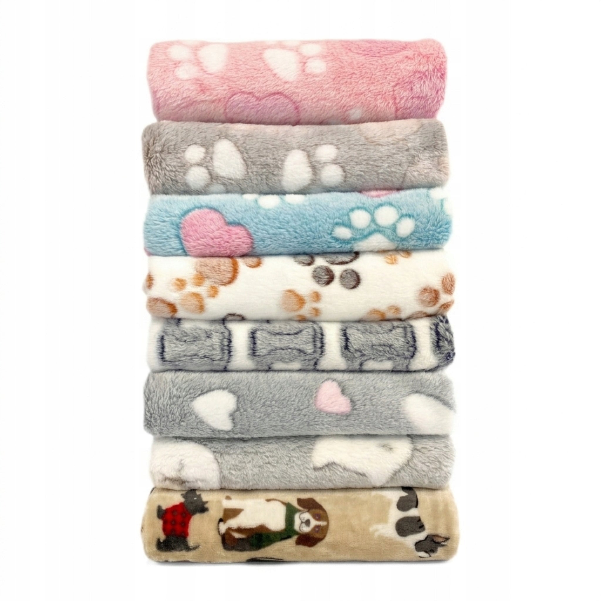 Soft cat dog blanket for bed DOTTY plush pink hearts 60x40 Trade name DOTTY Pluszowy miękki kocyk dla psa kocyk dla kota - różowy - rozmiar S (60x40 cm)