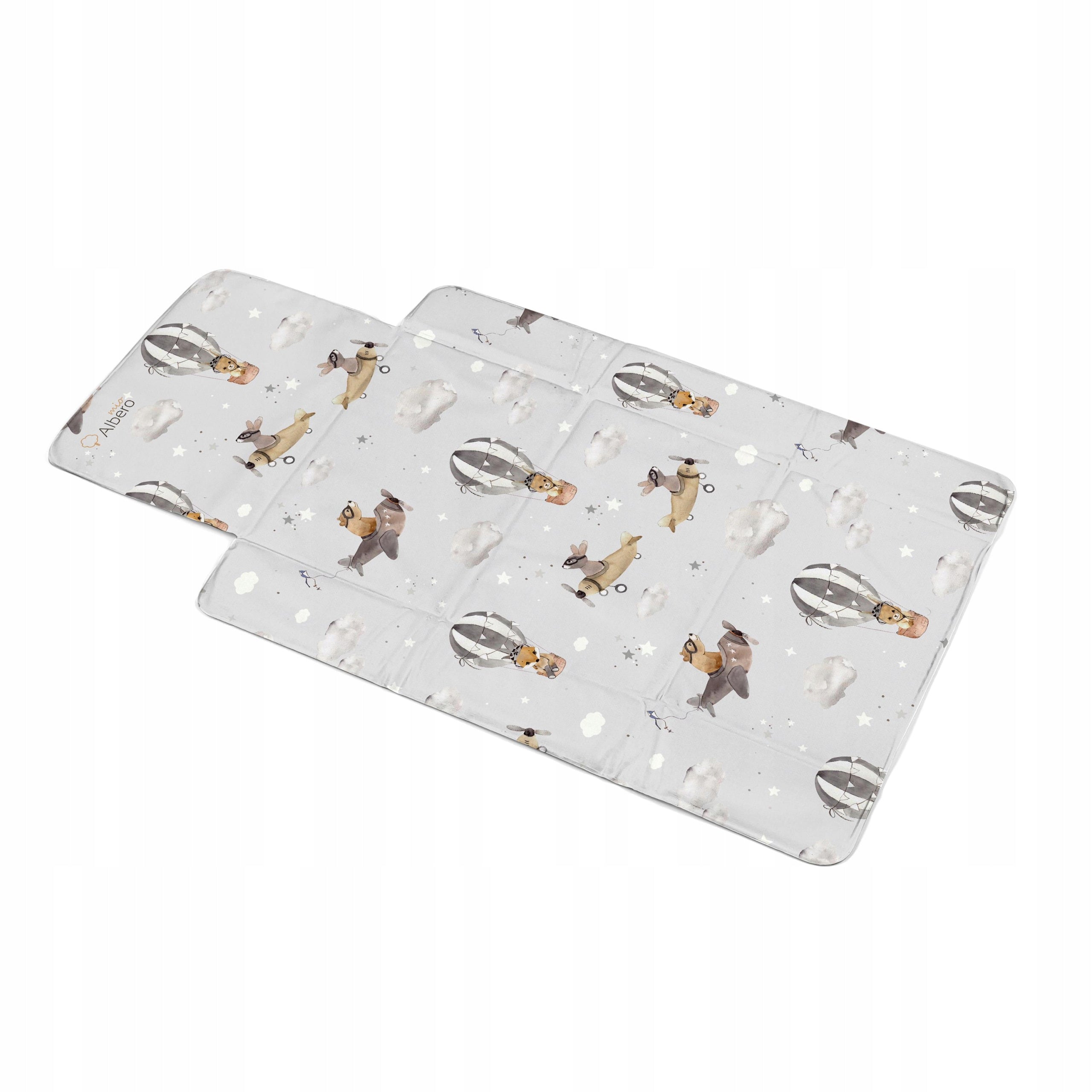 Soft changing table Albero mio 44 x 77 cm grey/airplanes