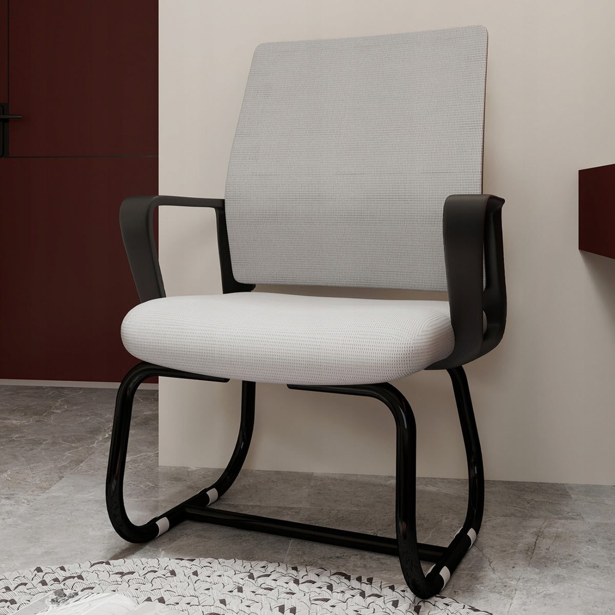 Soft, comfortable, minimalist, modern office chair, grey