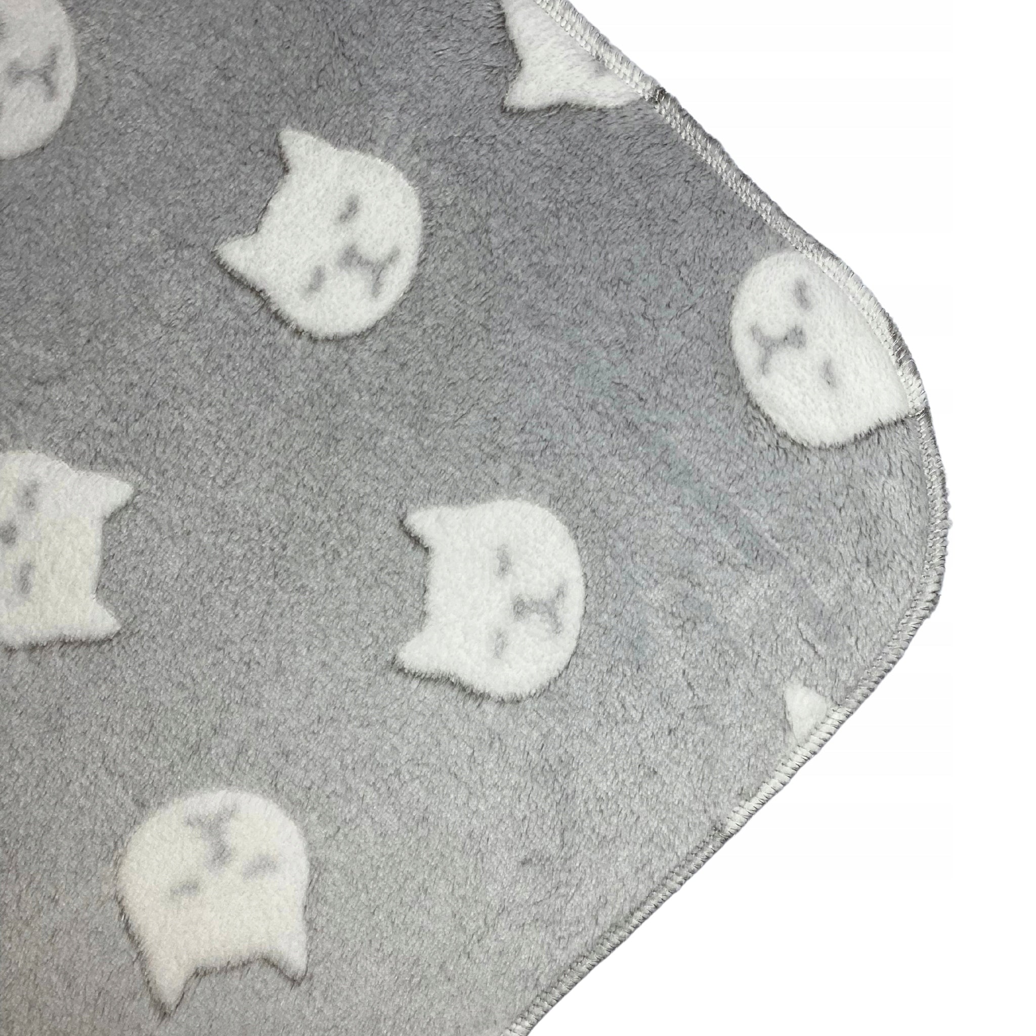 Soft dog cat blanket for bed DOTTY fleece minky grey cats 120x100 Length 120 cm