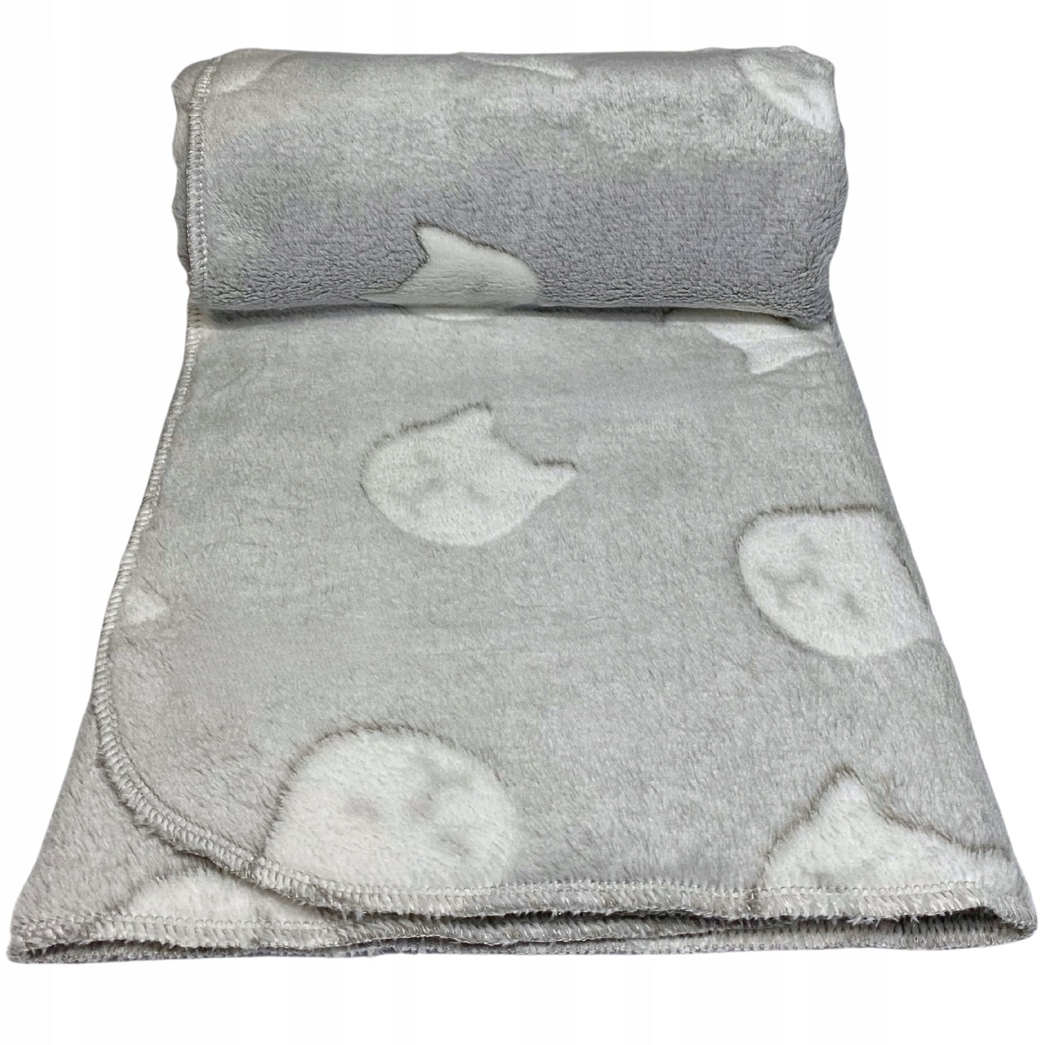 Soft dog cat blanket for bed DOTTY fleece minky grey cats 120x100 Manufacturer code KOCXL-KOTY