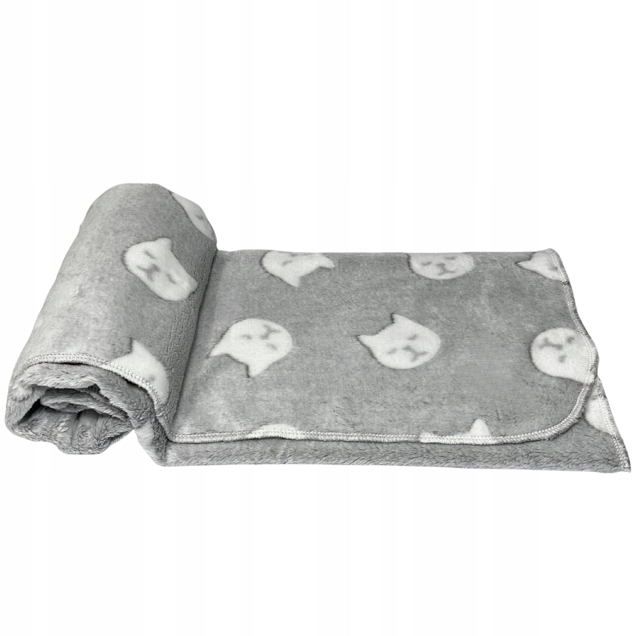 Soft dog cat blanket for bed DOTTY fleece minky grey cats 120x100 Packaging status original