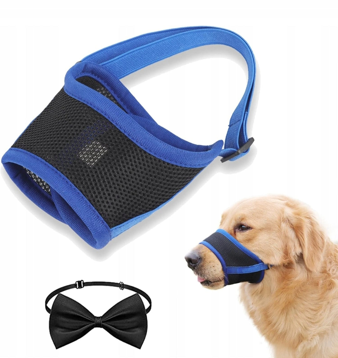 Soft muzzle for dog with mesh adjustable r.L + bow tie Z