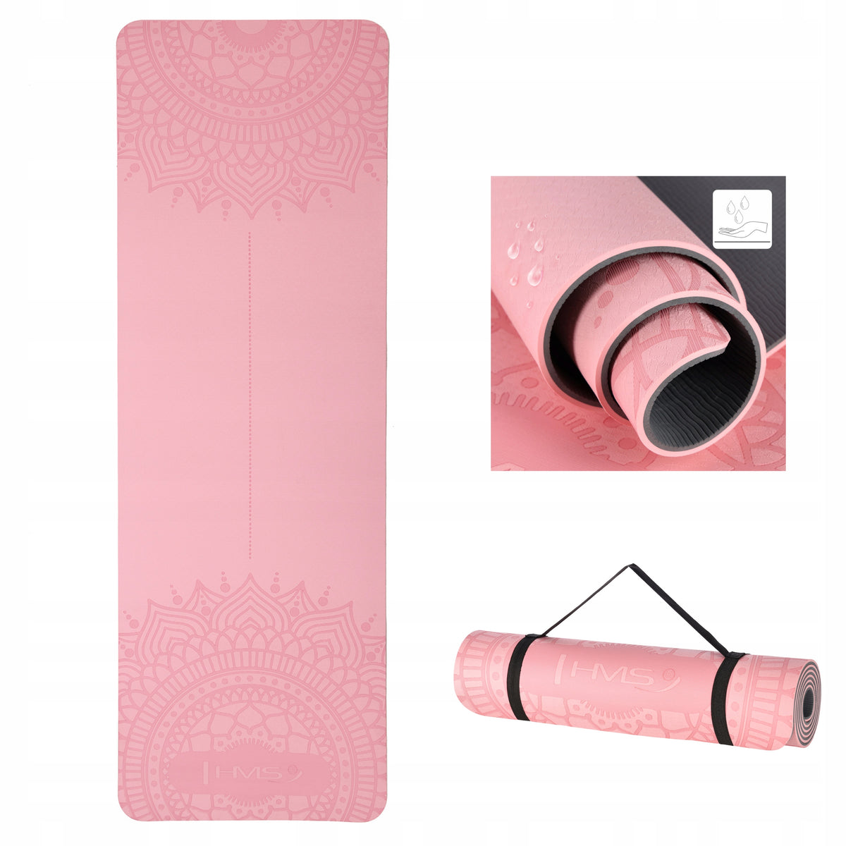 Soft yoga mat tpe light pink elastic durable HMS