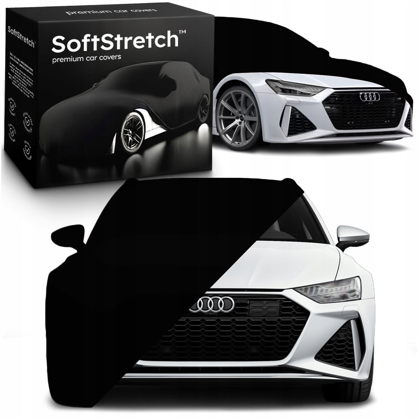 SoftStretch Premium Car Cover for Audi RS7 C8 Black