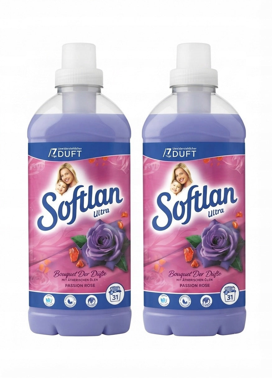 Softlan Passion Rose Fabric Softener 2x 650 ml Set
