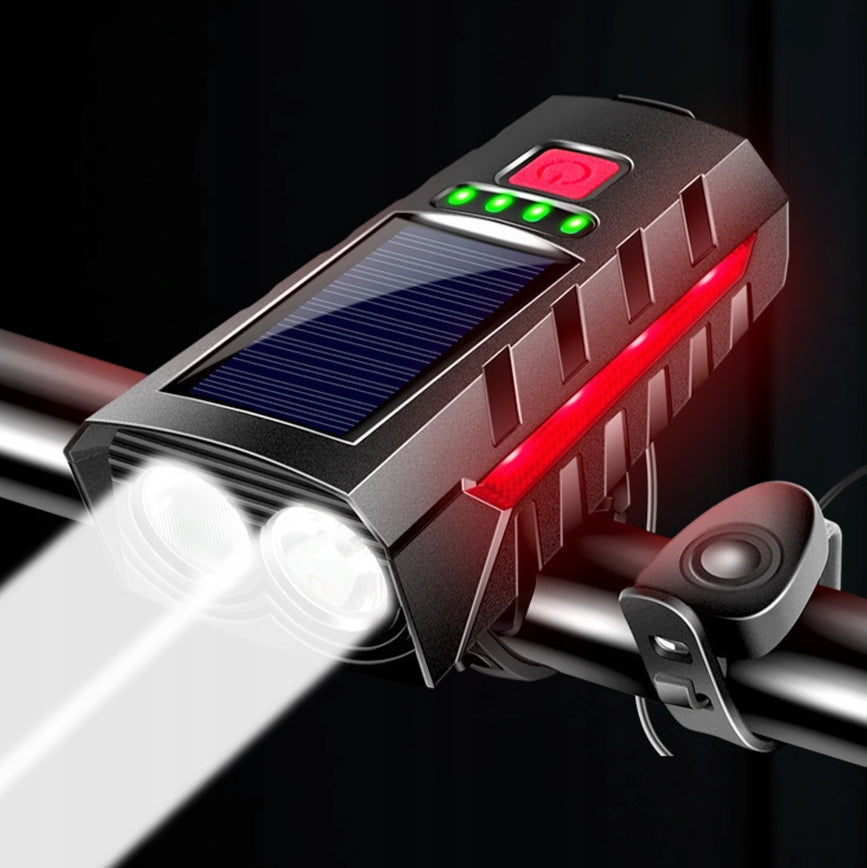 Solar Bike Light Front Rear 800lm Horn 140dB USB Powerbank Manufacturer code 51621