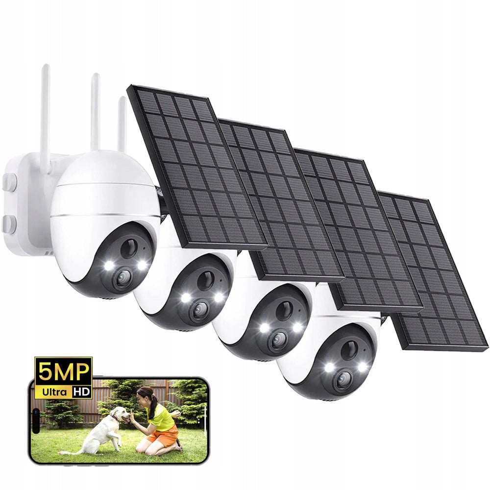 Solar Camera Outdoor IP WiFi Rotating Wireless CCTV Camera 2K 5MP