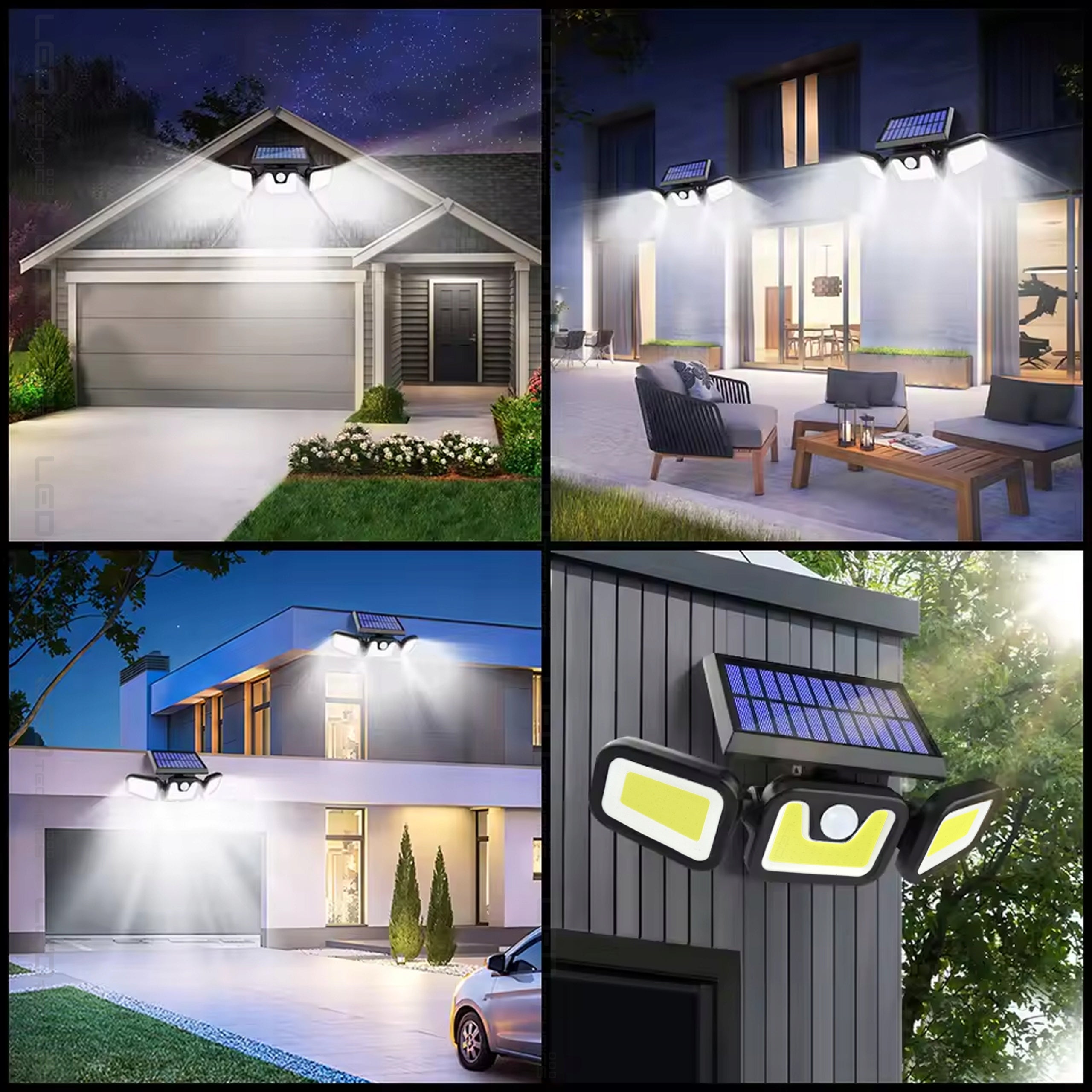 Solar Floodlight LED Twilight Motion Sensor PIR Outdoor Lamp Packaging status original