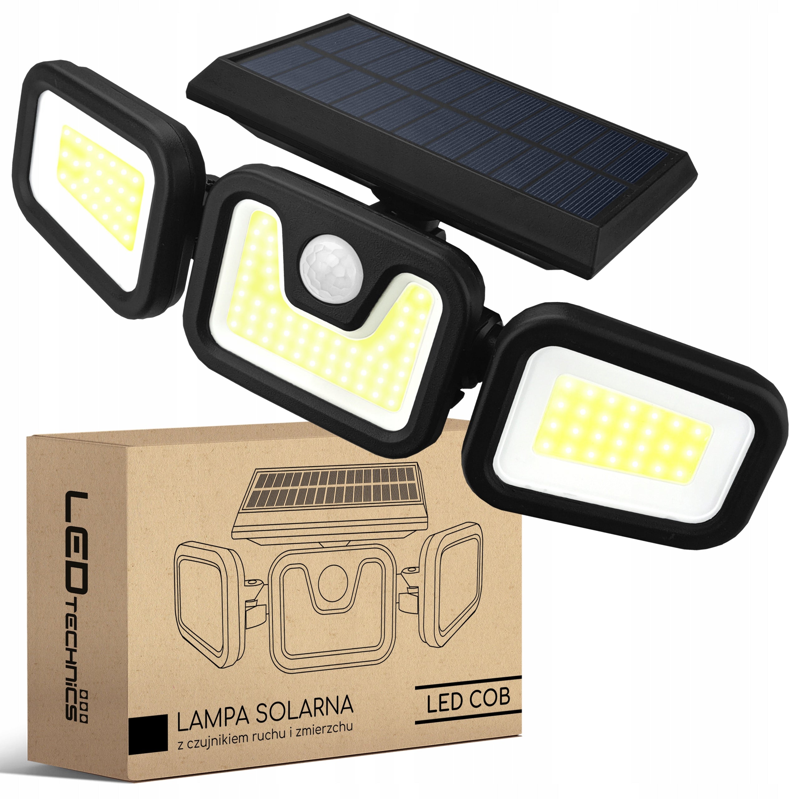 Solar Floodlight LED Twilight Motion Sensor PIR Outdoor Lamp