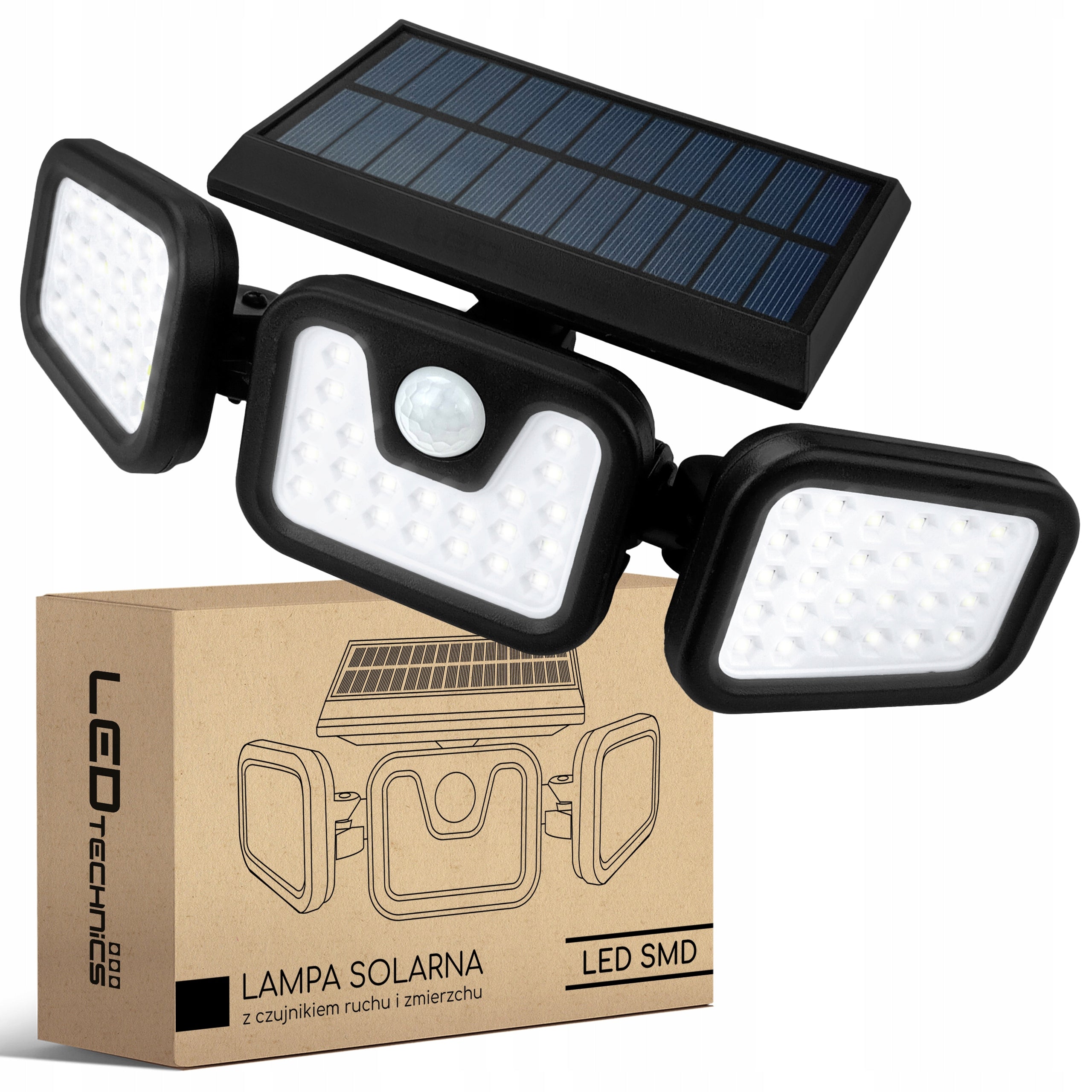 Solar Floodlight LED Twilight Motion Sensor PIR Outdoor Lamp