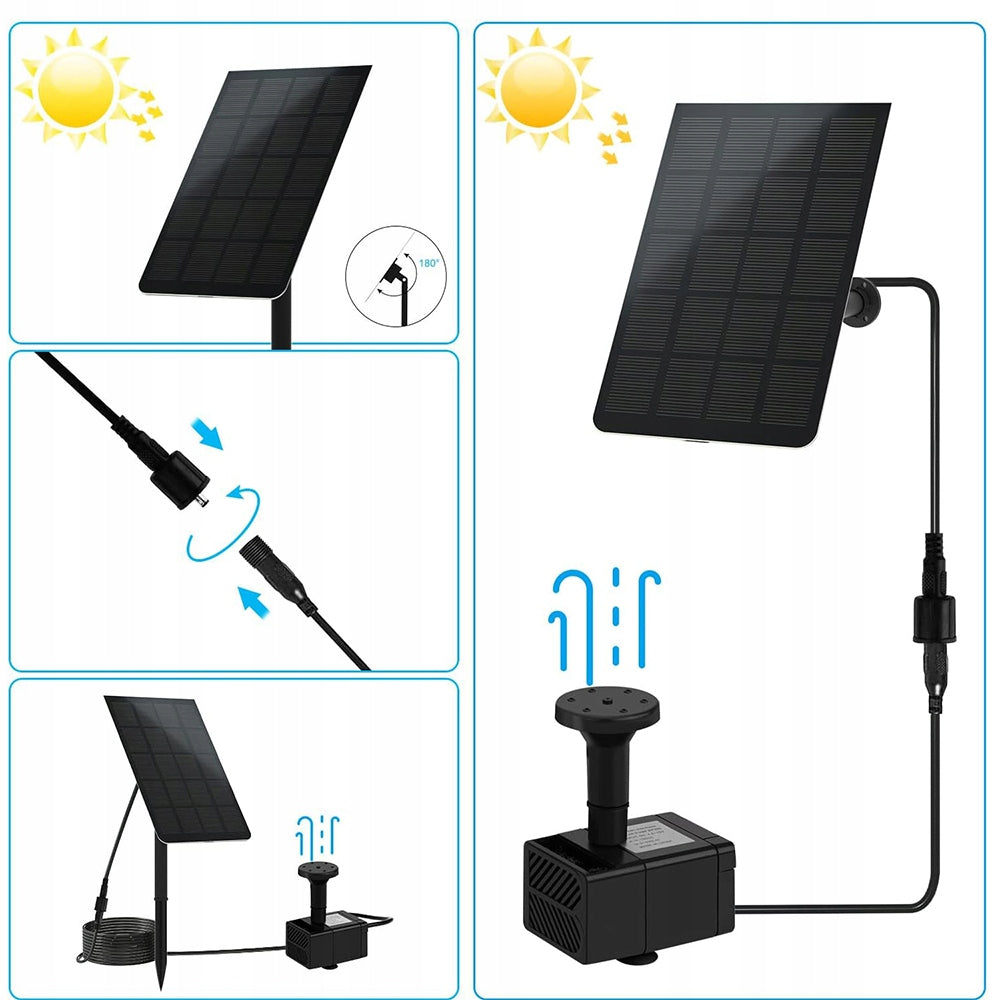 Solar Fountain For Water Mesh, Pump With Solar Panel For Pond Water Manufacturer Bedee