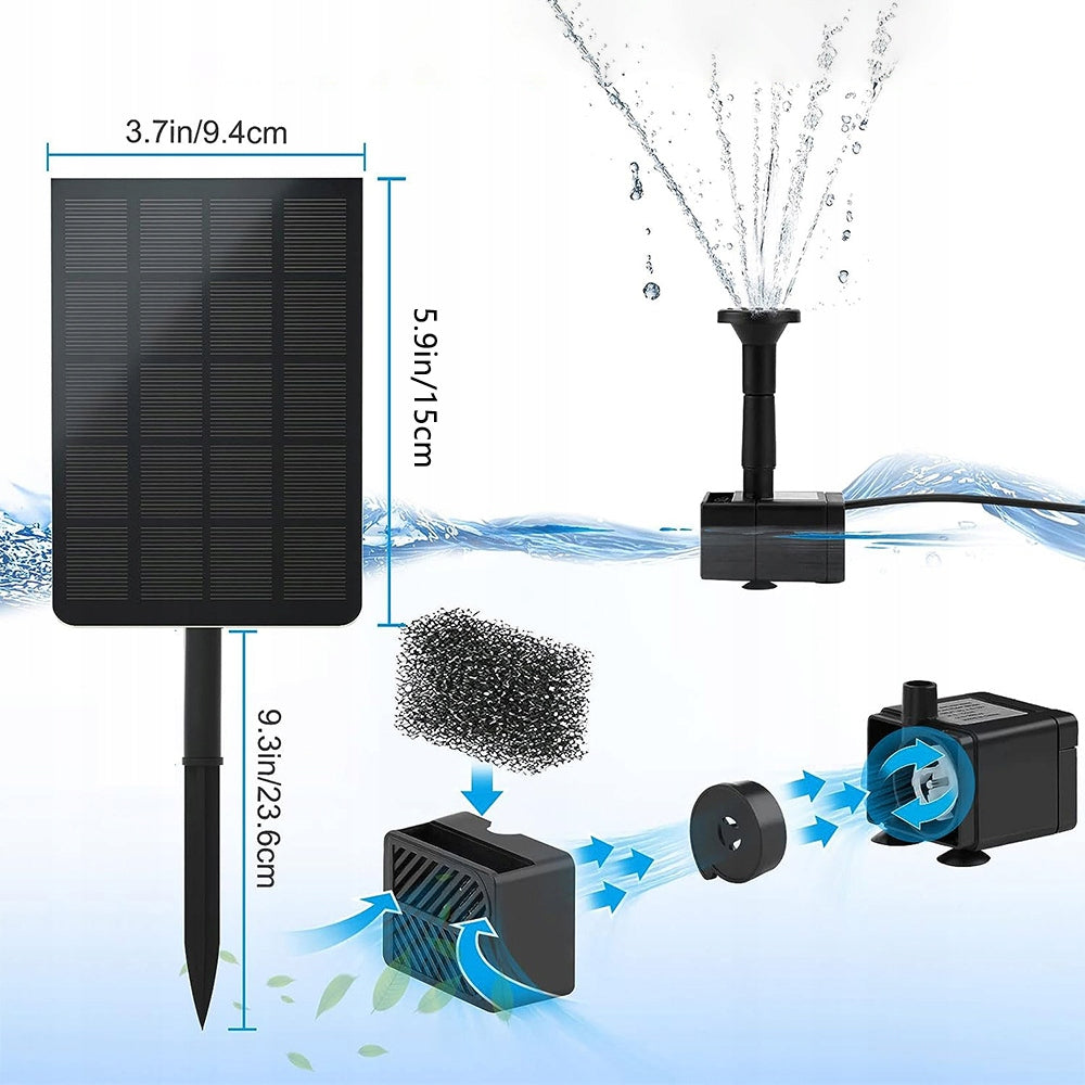 Solar Fountain For Water Mesh, Pump With Solar Panel For Pond Water Packaging status original