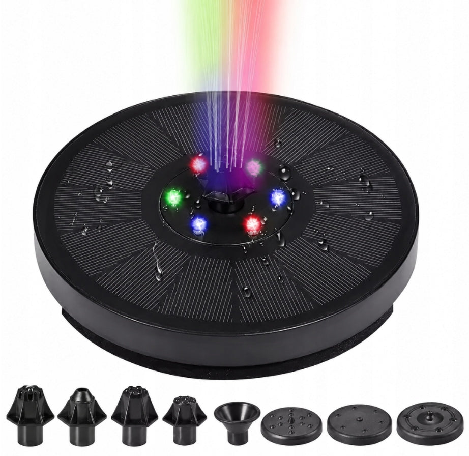 Solar Garden Fountain LED RGB Floating Pump For Water Mesh Packaging status original