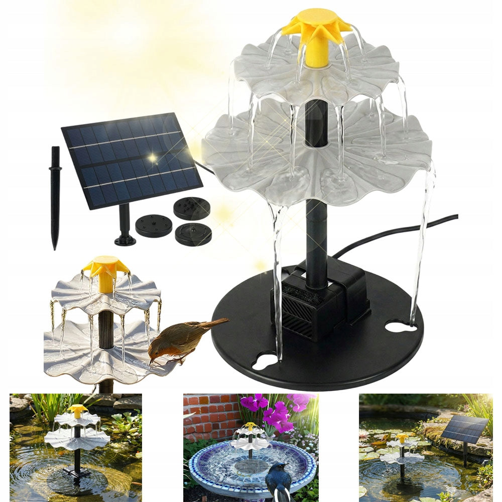 Solar Garden Fountain for Water Eyelets with Bird Breed 6 DysZ 4W