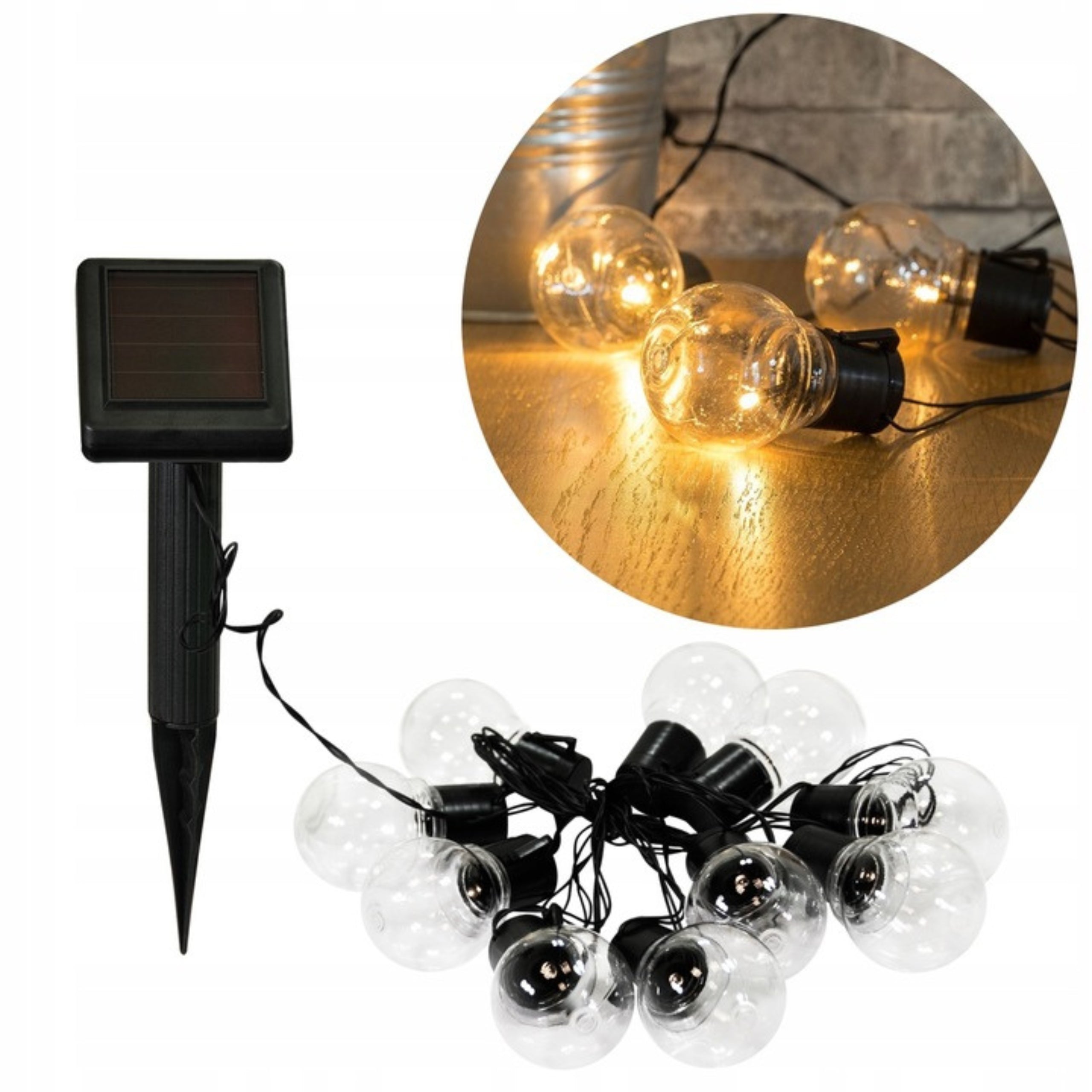 Solar Garden Garland 10 LED 3,8m Outdoor Lights For Solar Garden Manufacturer code GIRLANDA SOLARNA 10 LED KULKI ŚWIETLNE