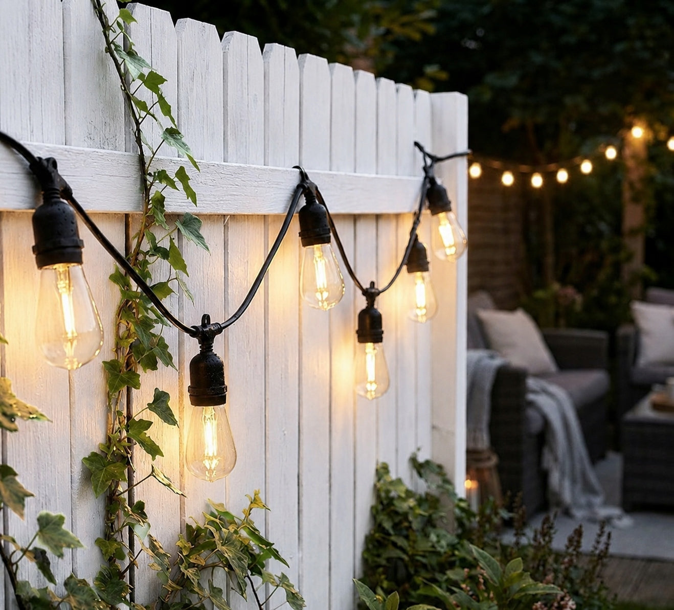 Solar Garden Garland 15m 15x LED Bulb E27 + Remote Control + USB Charging Brand SuperLED
